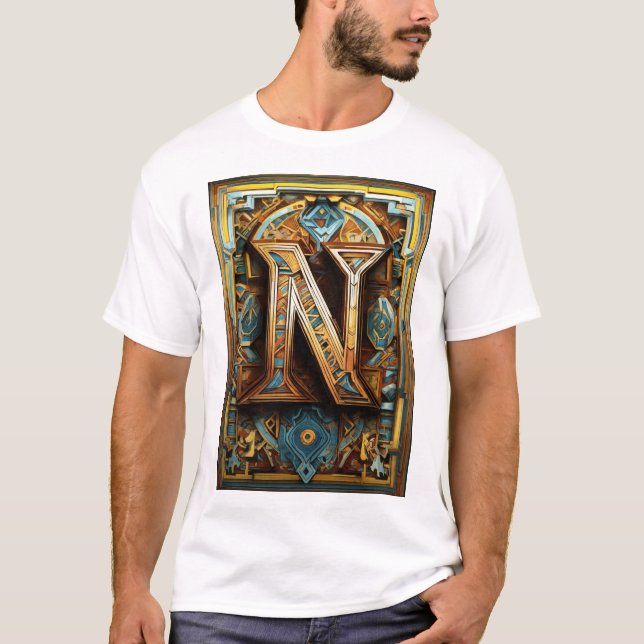 N alfabet namn t shirt (Framsida)