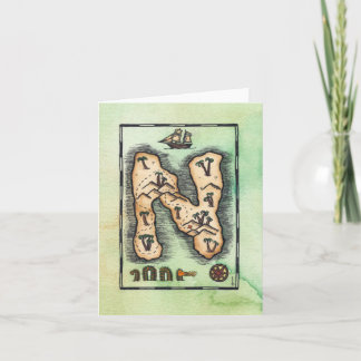 ’N’ Alphabet Treasure Island Greeting Card Kort