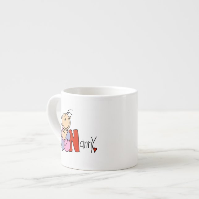 N är för barnskötare espressomugg (Framsida vänster)