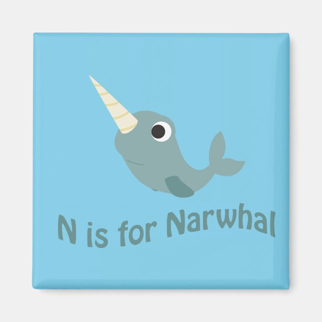 N är för Narwhal Magnet (Framsidan)