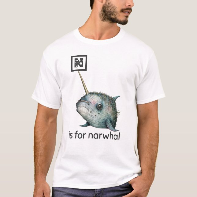 N är för Narwhal T-Shirt (Framsida)