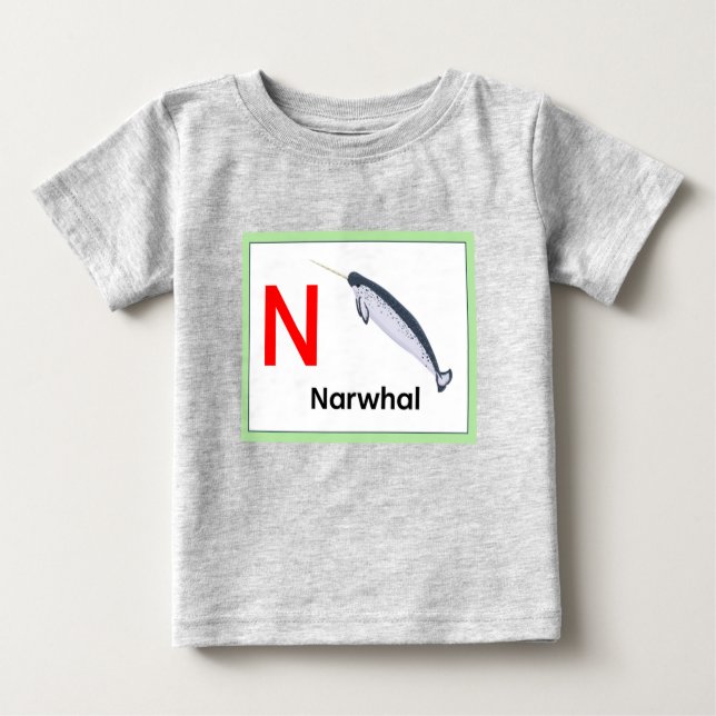 N är för Narwhal T Shirt (Framsida)