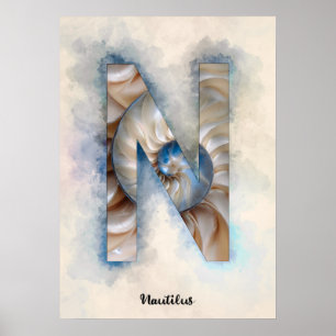 N är för Nautilus Poster