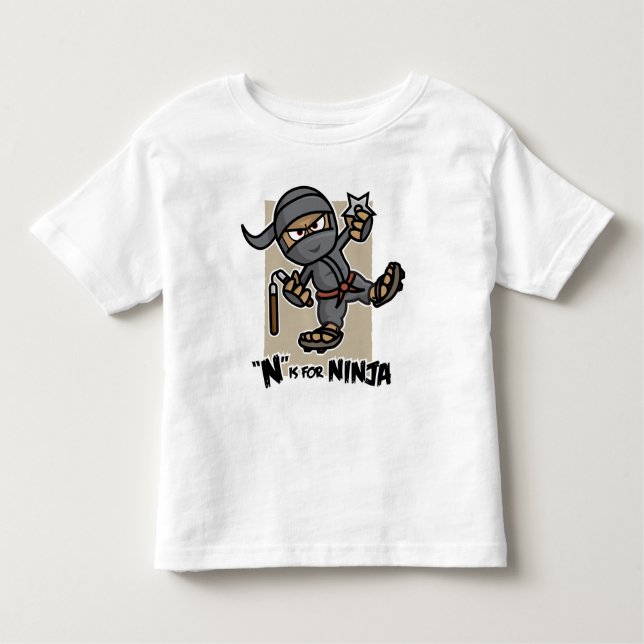 ’N’ är för Ninja Småbarn T-Shirt (Framsida)