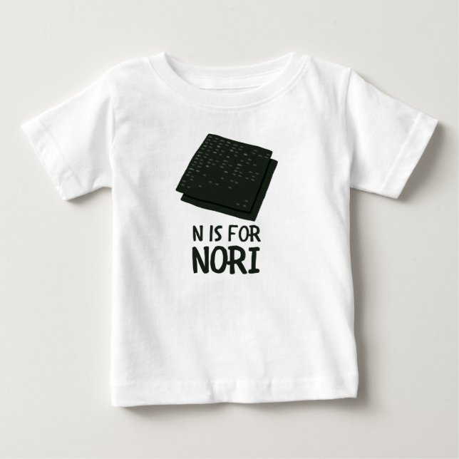 N är för NORI Grönt Veggie Alphabet N T Shirt (Framsida)