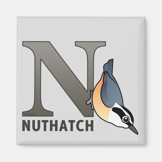 N är för Nuthatch Magnet (Framsidan)
