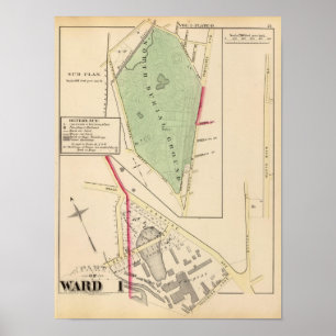 N Burial Ground and Woonsocket Company Atlas Karta Poster
