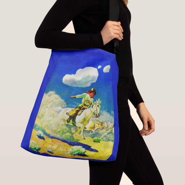 N. C. Wyeth cowboy Axelväska (Närbild)