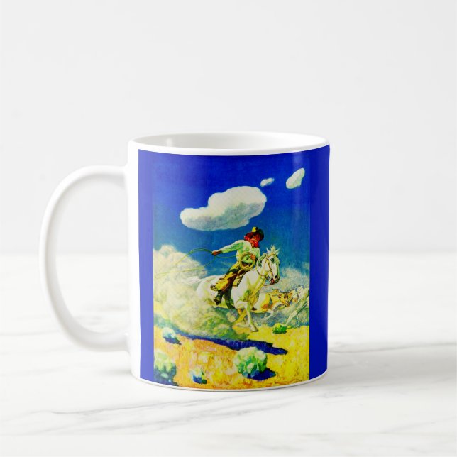 N. C. Wyeth cowboy Kaffemugg (Vänster)