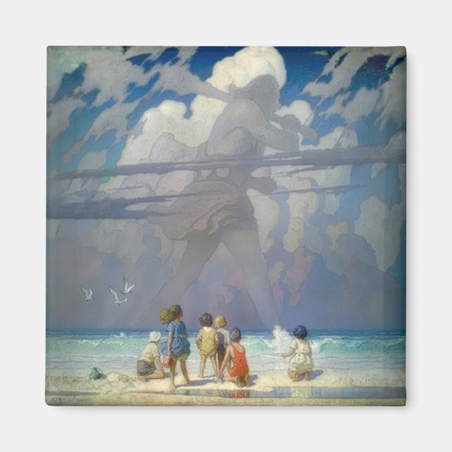 N.C. Wyeth Jätten 1923 Vintageillustration Magnet (Framsidan)