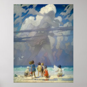 N.C. Wyeth Jätten 1923 Vintageillustration Poster