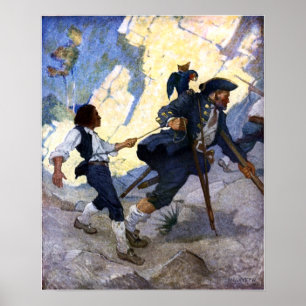N. C. Wyeth Long John Silver och hans papegoja Poster
