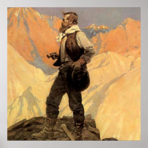 N C Wyeth västerländsk målning ”Gruvarbetaren” Poster