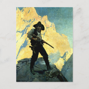 N C Wyeth västerländsk målning ”Sista ståndpunkten Vykort