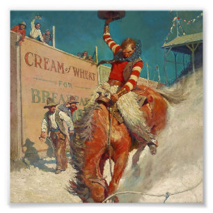 N C Wyeth Western Painting "The Rodeo" Fototryck