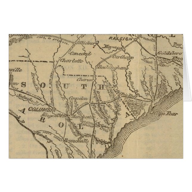 N Carolina, S Carolina Hälsningskort (Framsidan Horizontal)
