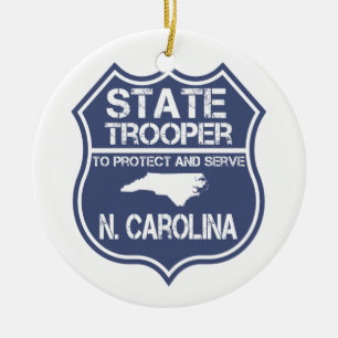 N. Carolina statlig Trooper som ska skyddas och Julgransprydnad Keramik