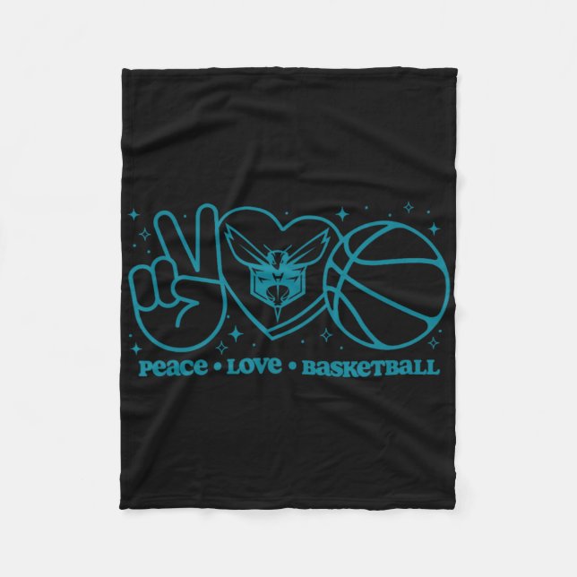 N Charlotte Hornets Peace Love Sketll  Fleecefilt (Framsidan)