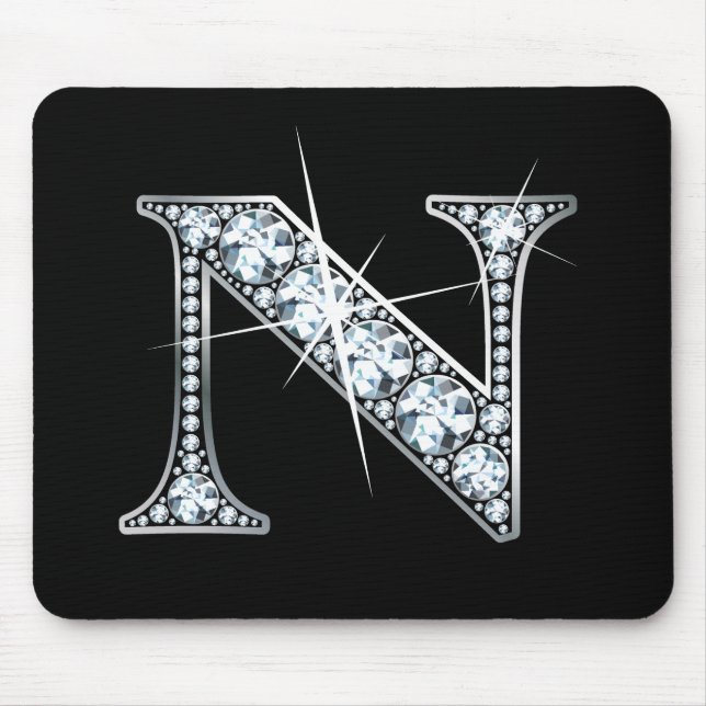 "N" Diamond Bling Mousepad Musmatta (Framsidan)