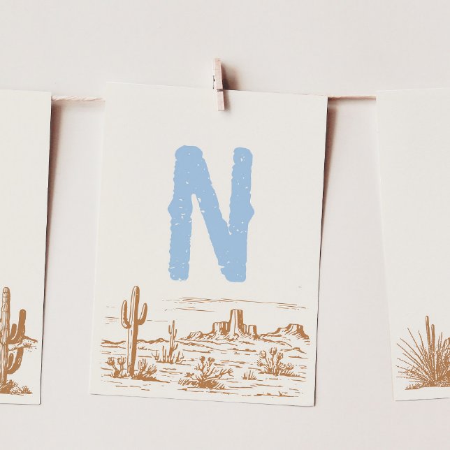 "N" ETT Westernt Banderollkort för hög stolpe Inbjudningar (Skapare uppladdad)