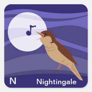 N för Nightingale Sticker Fyrkantigt Klistermärke