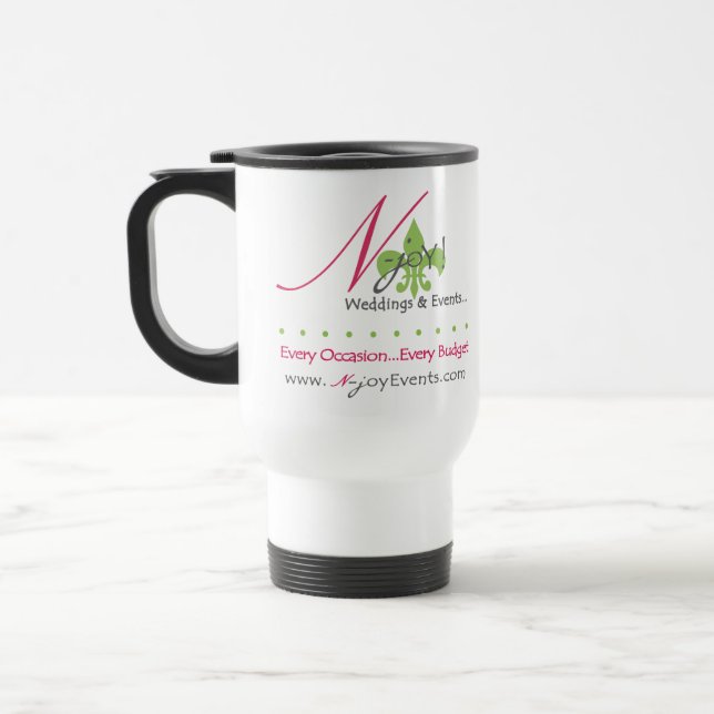 N-glädje! St Louis vit med den svart travel mug Resemugg (Vänster)