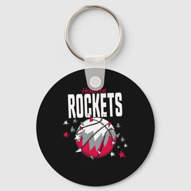 N Houston Rockets Sketll Doodle Stjärnor  Nyckelring (Framsida)