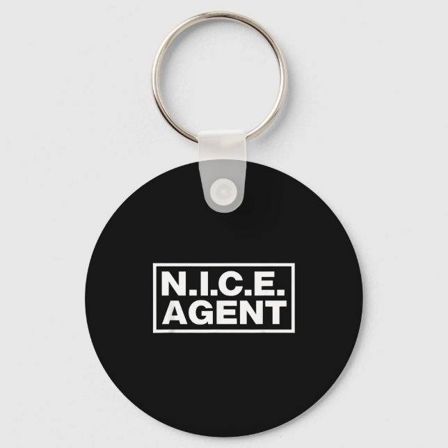 N I C E Agent Funny Protest Costume Art  Nyckelring (Framsida)