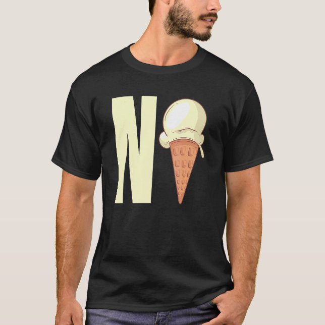 N Ice Nice Joke N Ice Cream Ord Memine T Shirt (Framsida)