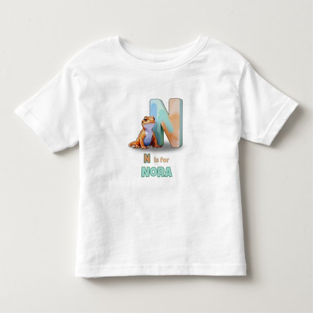 N is for Nora - Personalized Toddler Tee (Framsida)