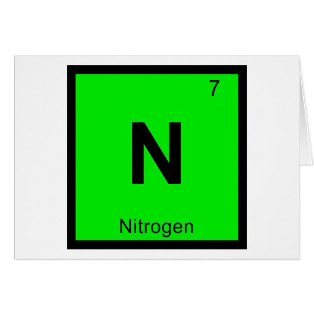 N - Kväve Kemi Periodiska Systemet Symbol Hälsningskort (Framsidan Horizontal)
