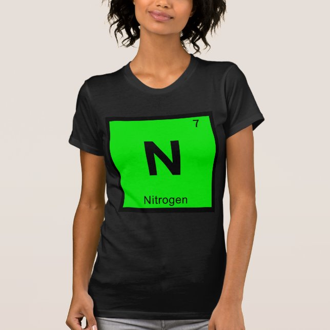 N - Kväve Kemi Periodiska Systemet Symbol T Shirt (Framsida)