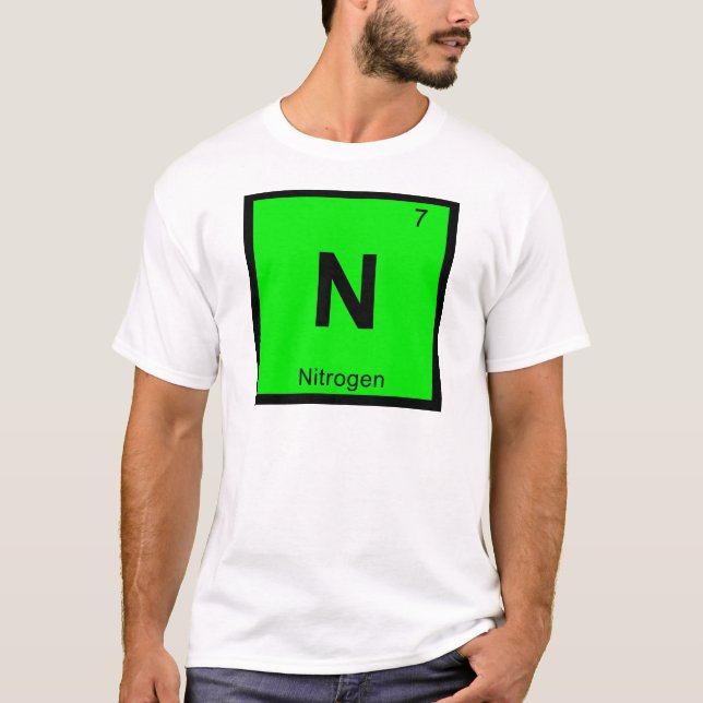 N - Kväve Kemi Periodiska Systemet Symbol Tee (Framsida)