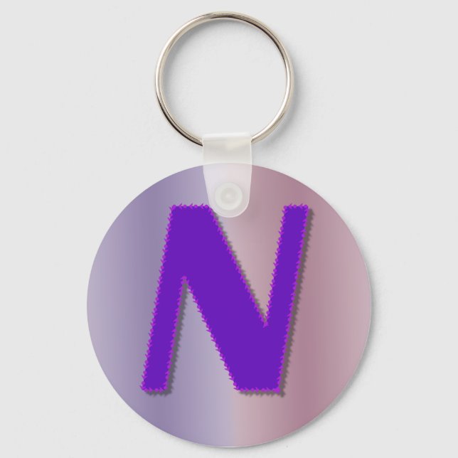 N lila monogram nyckelring (Framsida)