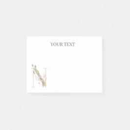 N Monogram Blommigt Personlig Post-it Block