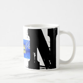 N Monogram Typografiskt Grunge Mugg