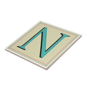 N-MONOGRAMBREV KAKELPLATTA