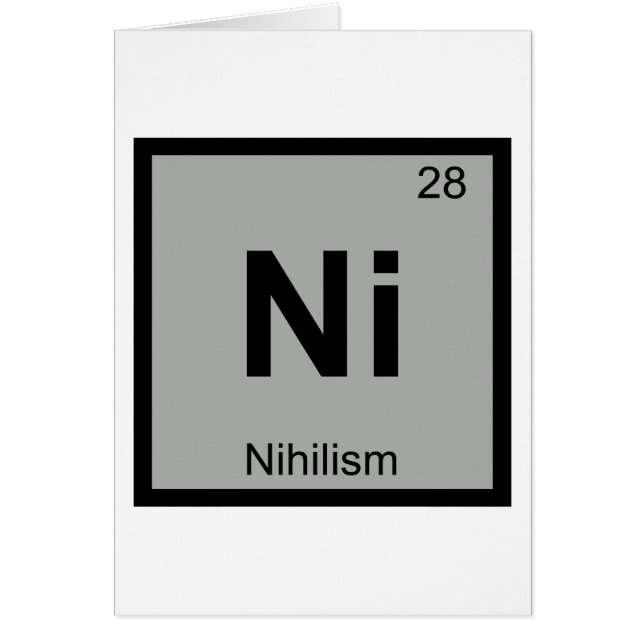 N - Nihilism Filosofi Kemi Periodiska Systemet Hälsningskort (Framsidan)