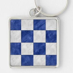 N november Vattenfärgssignal Nautical Signal Flagg Fyrkantig Silverfärgad Nyckelring