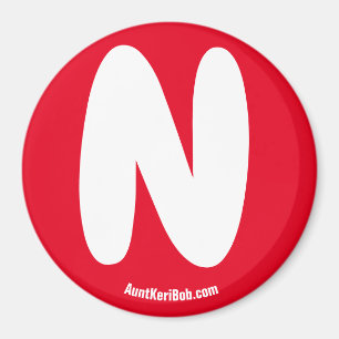 N Röd kylskåp, magnet