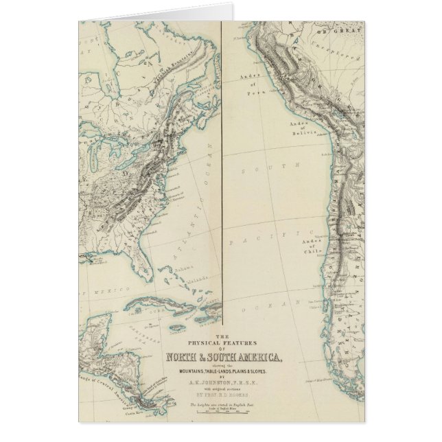 N & S Amerika fysiskt Hälsningskort (Framsidan)