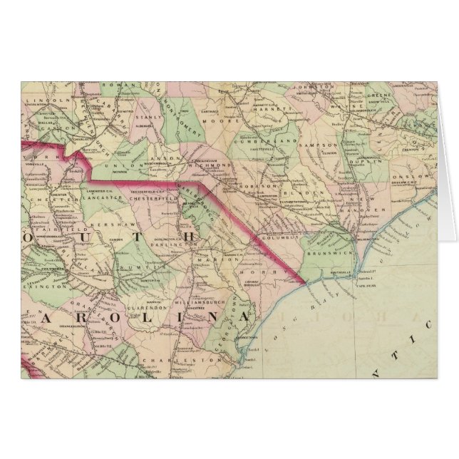 N & S Carolina 2 Hälsningskort (Framsidan Horizontal)