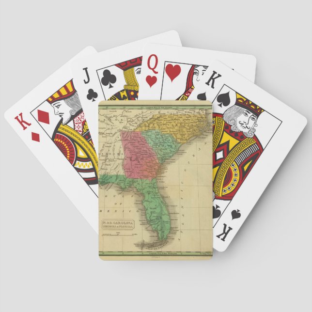 N. & S. Carolina. Spelkort (Baksidan)