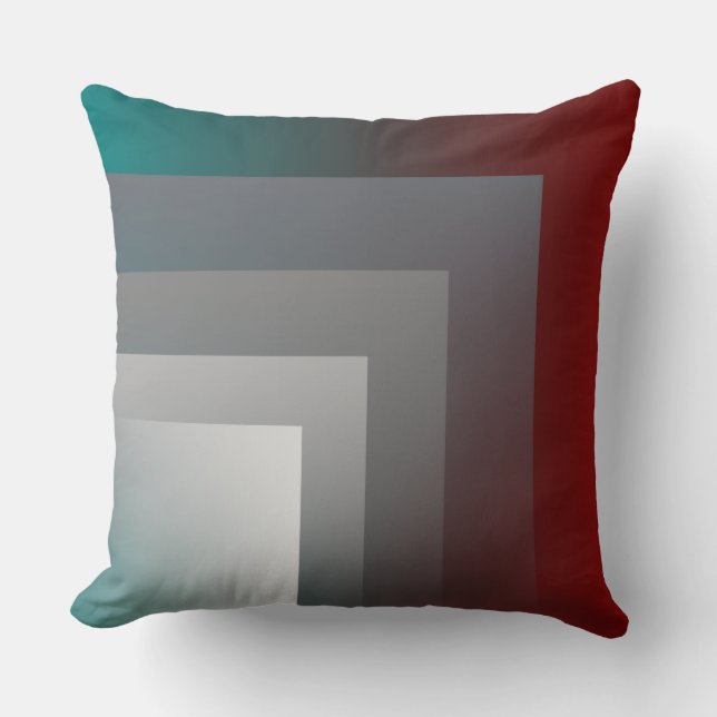 N - teal grått burgundy kudde (Framsida)