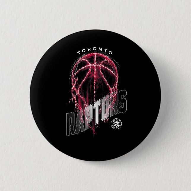 N Toronto Raptors Lightning Bolt Sketll Logo  Knapp (Framsida)