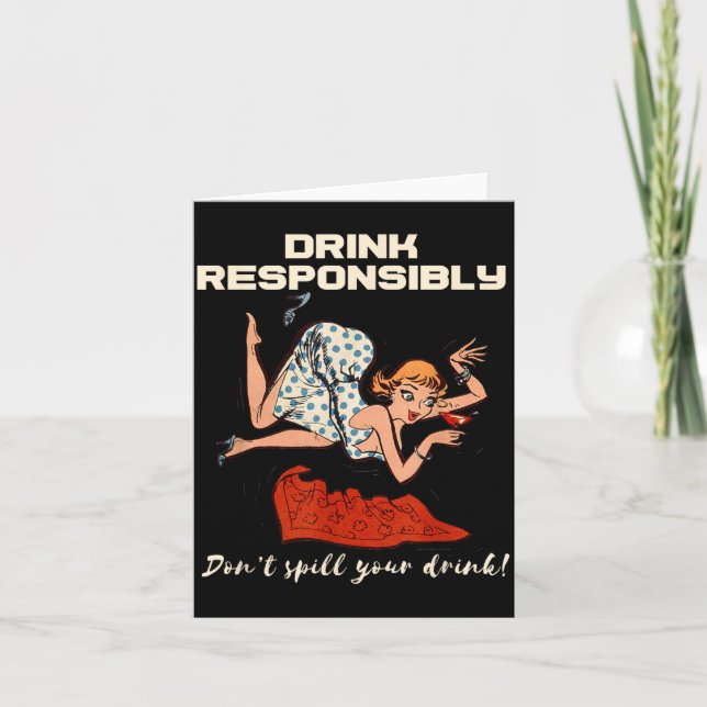 N Up Drinking Shirt Design Don't Sll Drink Resnsib Kort (Framsida)