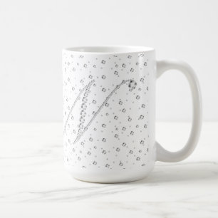 N Utskrift av inledande monogram vita diamanter Kaffemugg