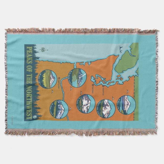 Nå en höjdpunkt av northwesten - 5 olika berg filt (Framsidan)