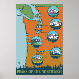 Nå en höjdpunkt av northwesten - 5 olika berg poster