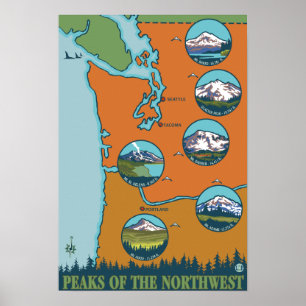 Nå en höjdpunkt av northwesten - 5 olika berg poster